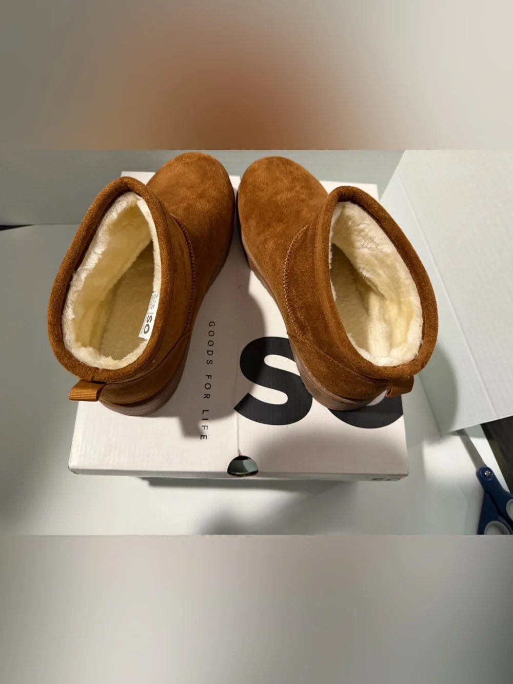 SO Brown Suede Faux Fur Lined Ankle Booties
